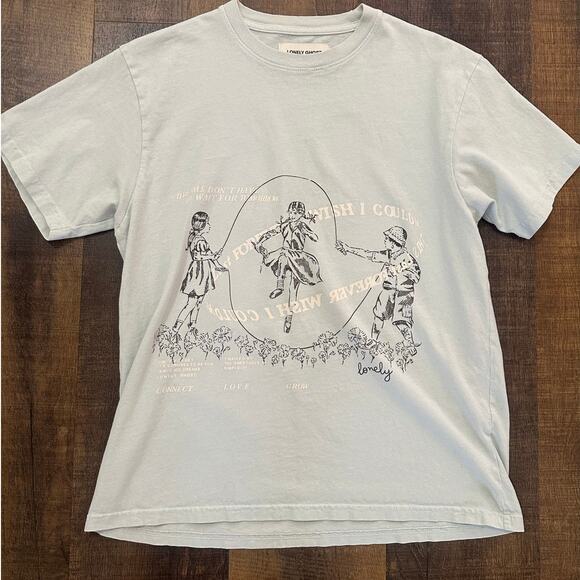 Lonely Ghost Graphic T-Shirt Pastel Short Sleeve Tee Size Small - Picture 4 of 4